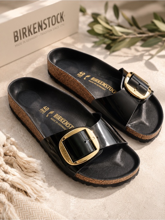 Birkenstock Shoes - Birkenstock Madrid Big Buckle High Shine Black Patent Sandals EU 40 US 9 EUC